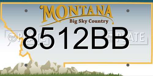 8512BB Montana License Plate