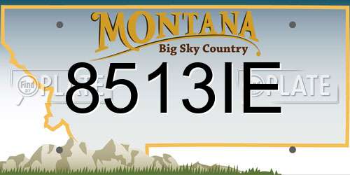 8513IE Montana License Plate