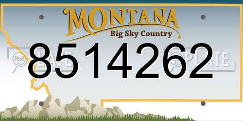 8514262 Montana License Plate