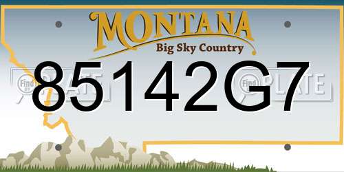85142G7 Montana License Plate