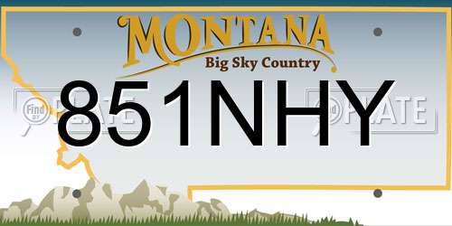 851NHY Montana License Plate