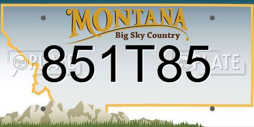 851T85 Montana License Plate