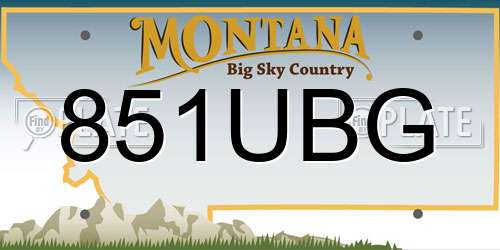 851UBG Montana License Plate