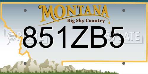 851ZB5 Montana License Plate