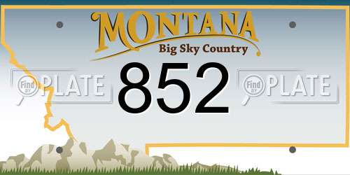 852 Montana License Plate