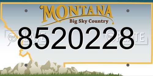 8520228 Montana License Plate