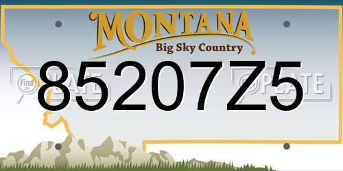 85207Z5 Montana License Plate