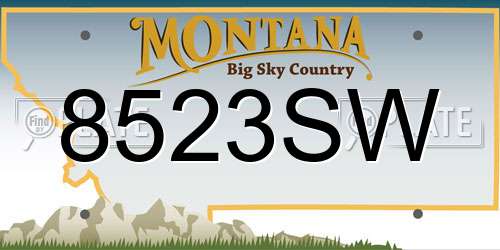 8523SW Montana License Plate