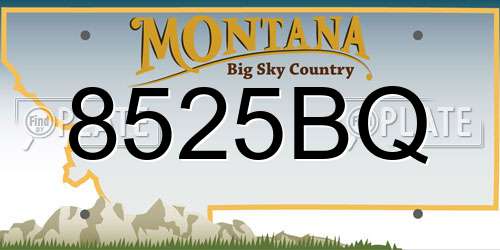 8525BQ Montana License Plate
