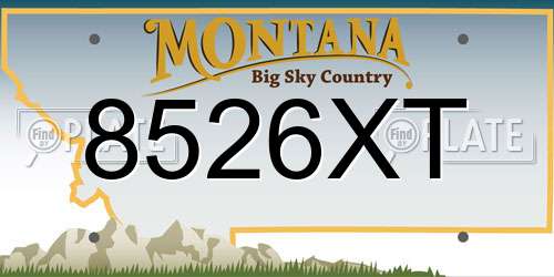 8526XT Montana License Plate