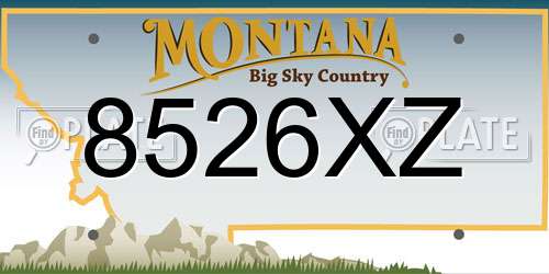 8526XZ Montana License Plate