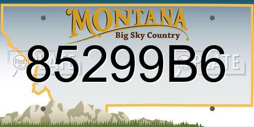 85299B6 Montana License Plate