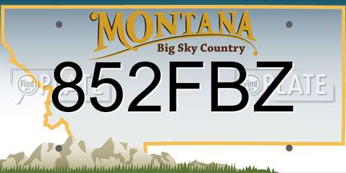 852FBZ Montana License Plate