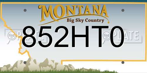 852HT0 Montana License Plate