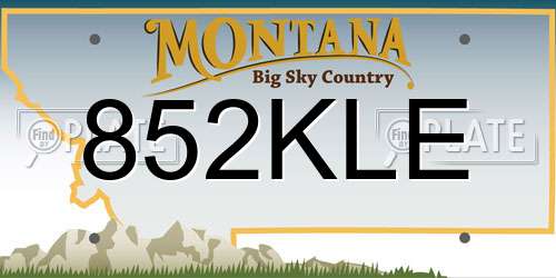 852KLE Montana License Plate