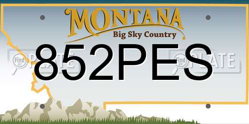 852PES Montana License Plate