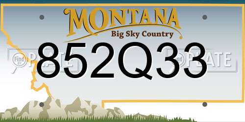 852Q33 Montana License Plate