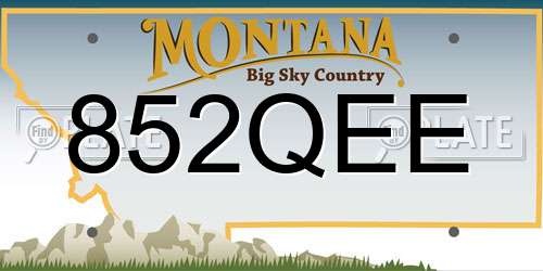 852QEE Montana License Plate