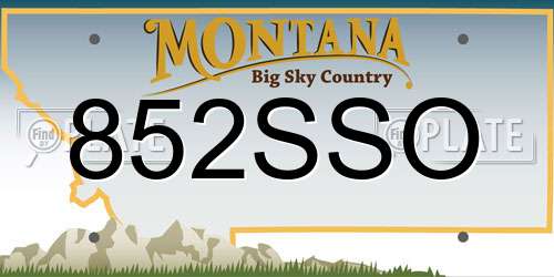 852SSO Montana License Plate