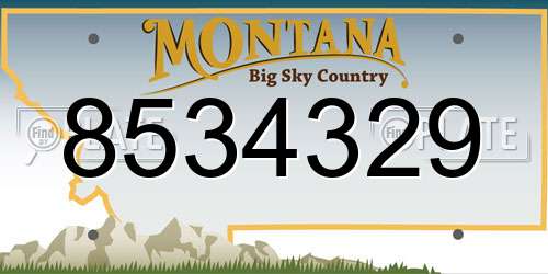 8534329 Montana License Plate