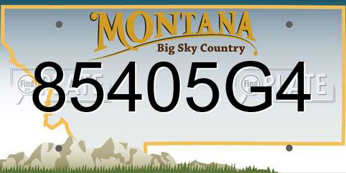 85405G4 Montana License Plate