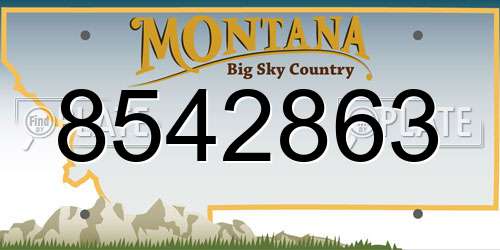 8542863 Montana License Plate