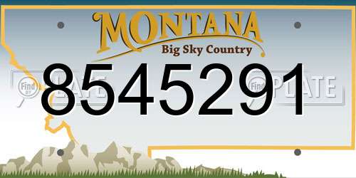 8545291 Montana License Plate