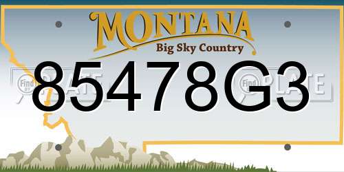 85478G3 Montana License Plate