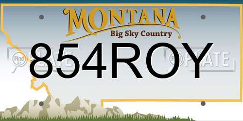 854ROY Montana License Plate