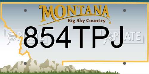 854TPJ Montana License Plate
