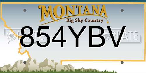854YBV Montana License Plate