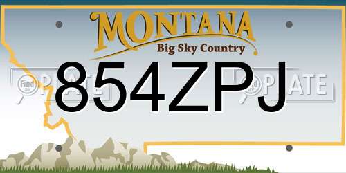 854ZPJ Montana License Plate
