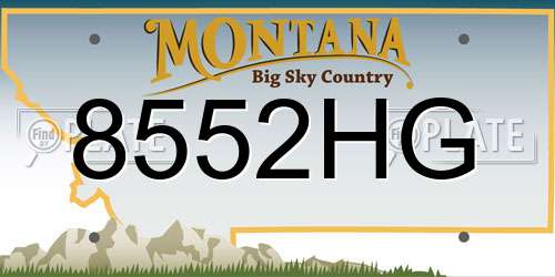 8552HG Montana License Plate