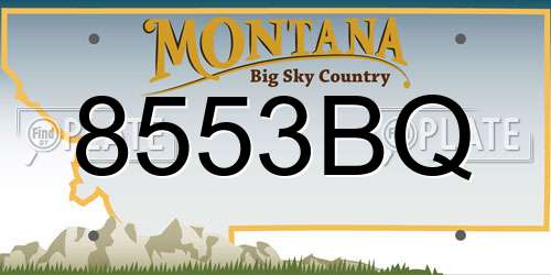 8553BQ Montana License Plate