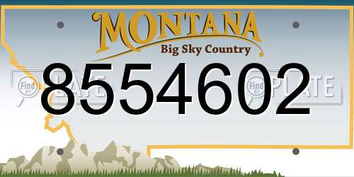 8554602 Montana License Plate
