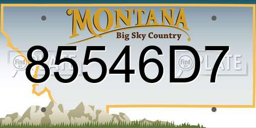 85546D7 Montana License Plate