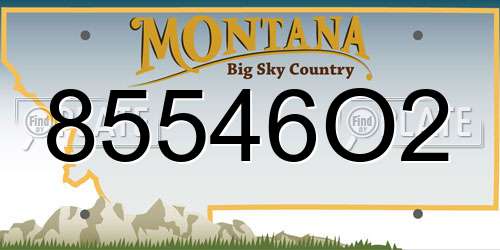 85546O2 Montana License Plate