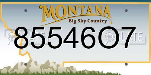 85546O7 Montana License Plate