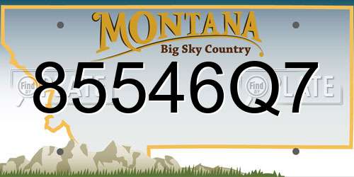 85546Q7 Montana License Plate