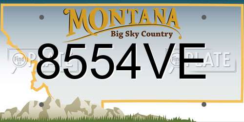 8554VE Montana License Plate