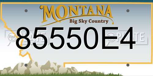 85550E4 Montana License Plate