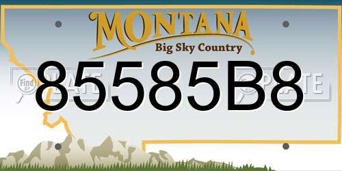 85585B8 Montana License Plate