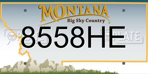 8558HE Montana License Plate