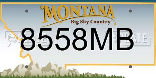8558MB Montana License Plate