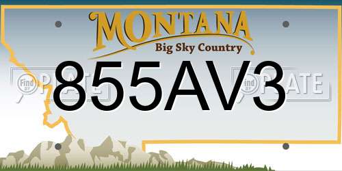 855AV3 Montana License Plate