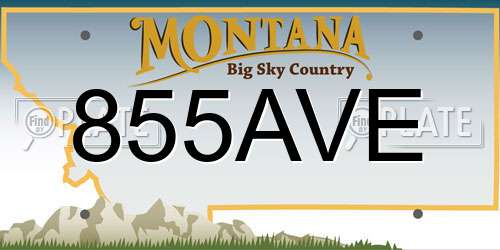 855AVE Montana License Plate