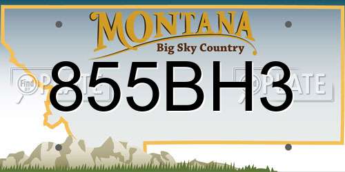 855BH3 Montana License Plate