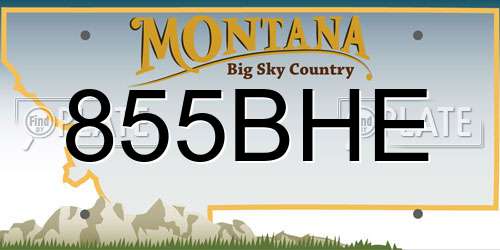 855BHE Montana License Plate
