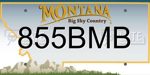 855BMB Montana License Plate