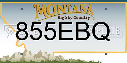 855EBQ Montana License Plate